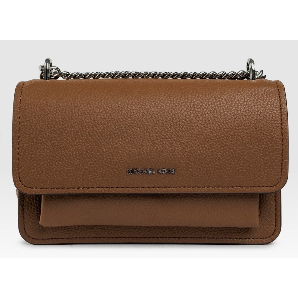 MICHAEL KORS NWT Claire $298 Crossbody Leather Shoulder Bag in‎ Driftwood Brown